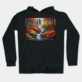 Waterfall Scene in Autumn Hoodie